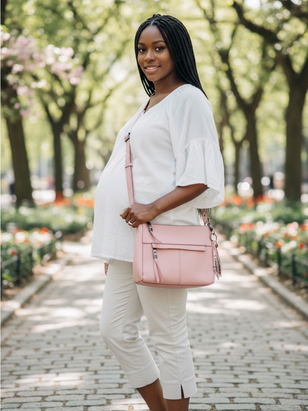 Elegant Pink Crossbody Bag for Women - Soft Blush Shoulder Purse